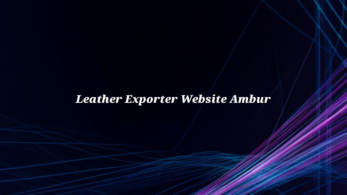 Website Design for Leather Exporters in Ambur and Vaniyambadi