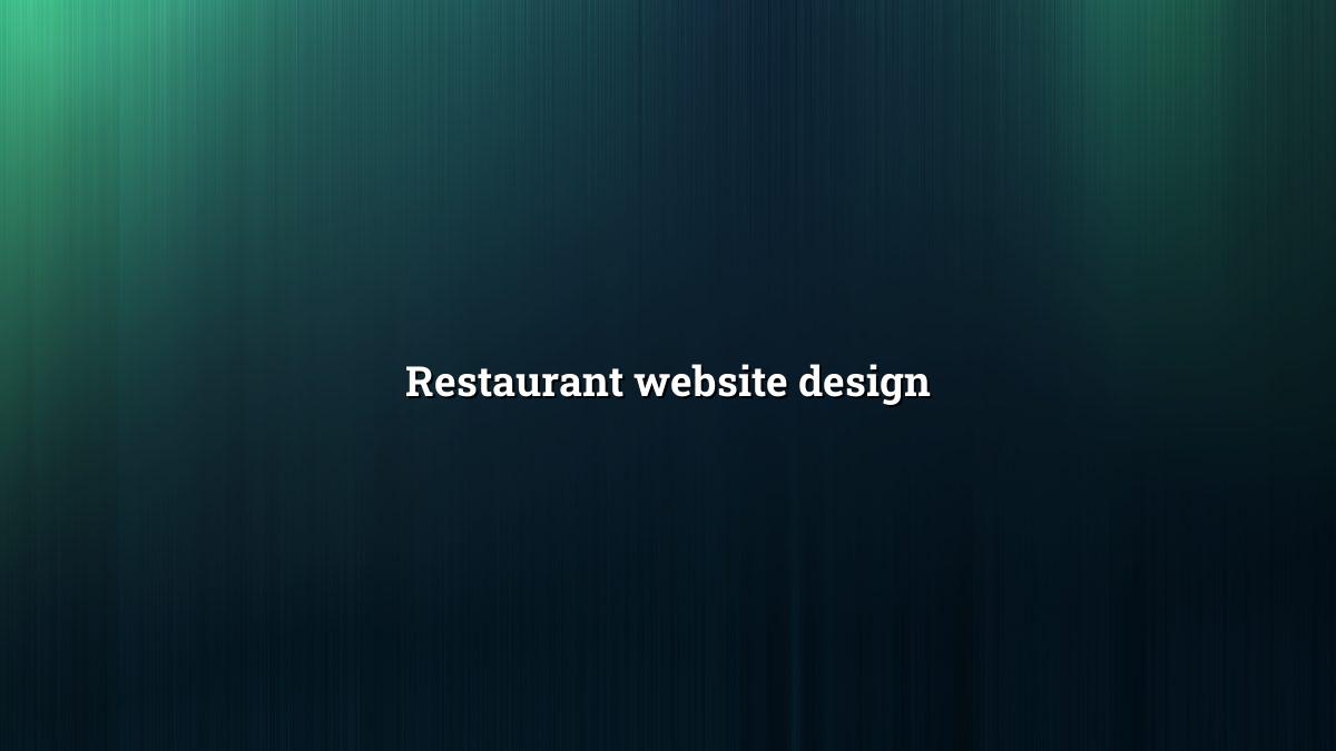 Restaurant Website Design With QR Code Menu